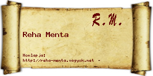 Reha Menta névjegykártya